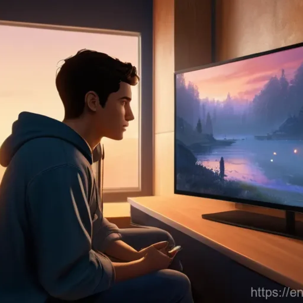 감정 인식을 위한 연습 게임 소개 - **Prompt:** A young adult, gender-neutral, with a thoughtful and engaged expression, casually dresse...