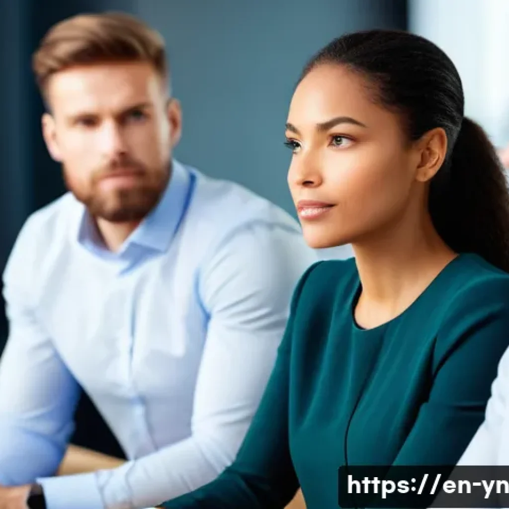 실제 사례로 배우는 감정 인식 대화 - A diverse group of professionals engaged in a modern office meeting, capturing subtle body language ...